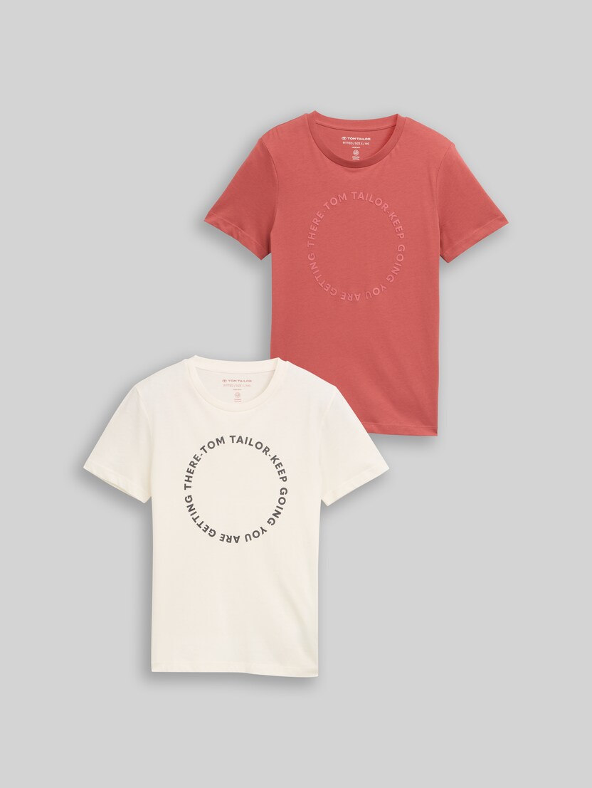 Slim fit T-shirt in een set van 2 door Teen Boys, faded red