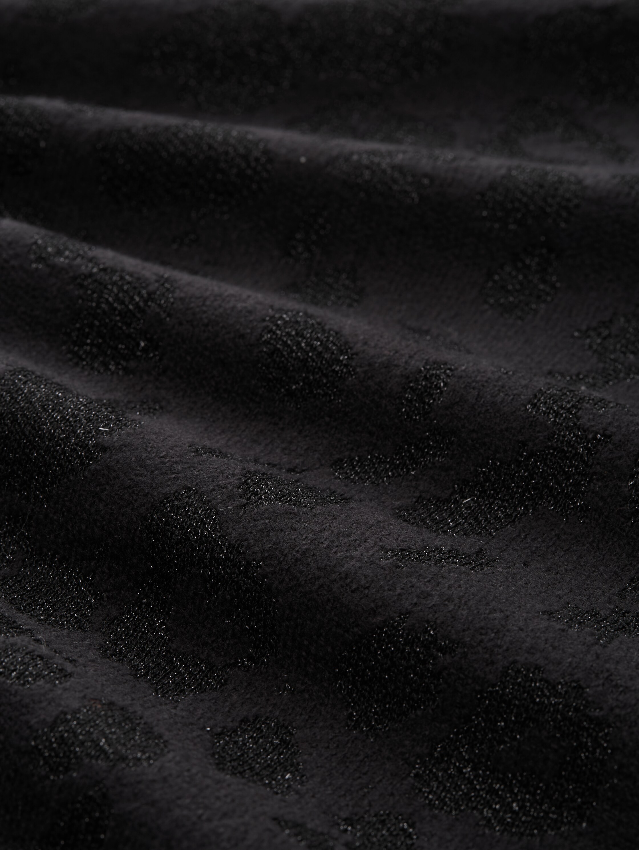 Pull-over oversize en maille à effet pailleté - black lurex knit - Vue de la matière