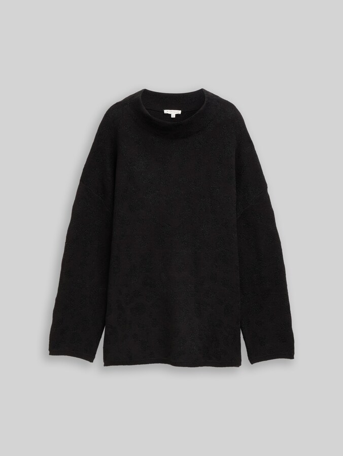 Oversize Strickpullover mit Glitzer-Effekt von Women, black lurex knit