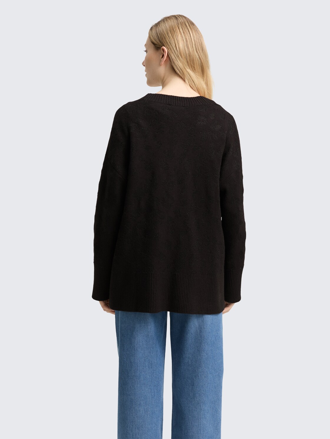 Oversize Cardigan mit Glitzer-Effekt - black lurex knit