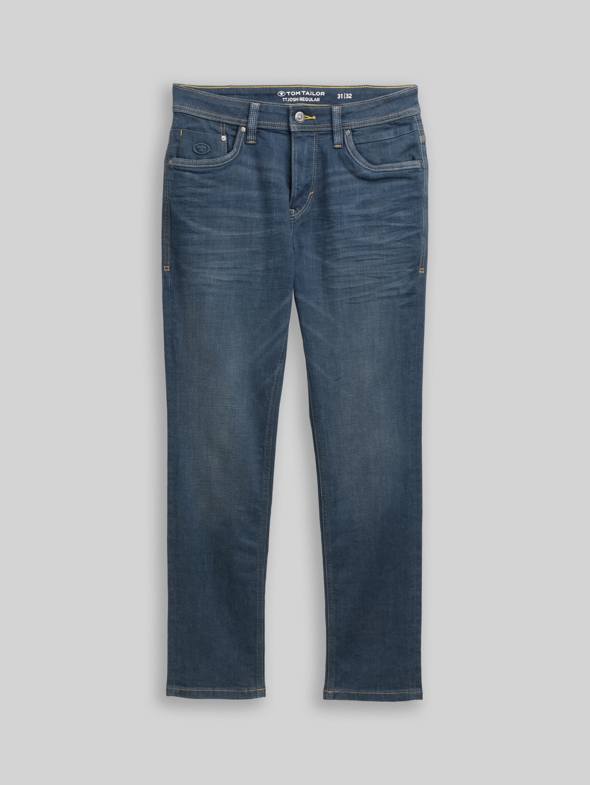 TTJOSH Regular Slim Jeans - dark stone blue grey denim - Vorder-Produkt-Ansicht