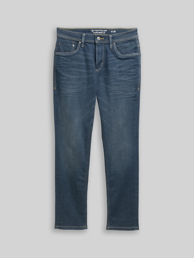 TTJOSH REGULAR SLIM jeans by Men, dark stone blue grey denim