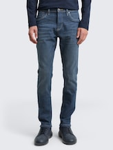 Jean Josh Regular Slim comportant du coton recyclé - dark stone blue grey denim - Découpe Vue de face du modèle