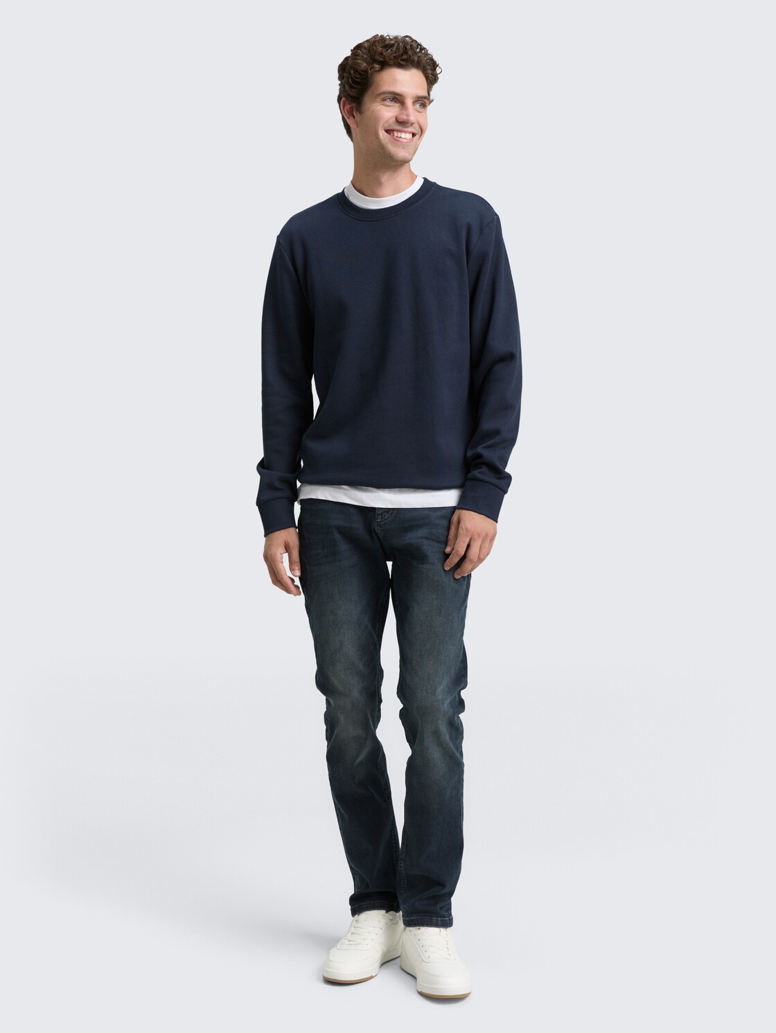 TTJOSH Regular Slim Jeans - blue black denim - Model-Vorderansicht