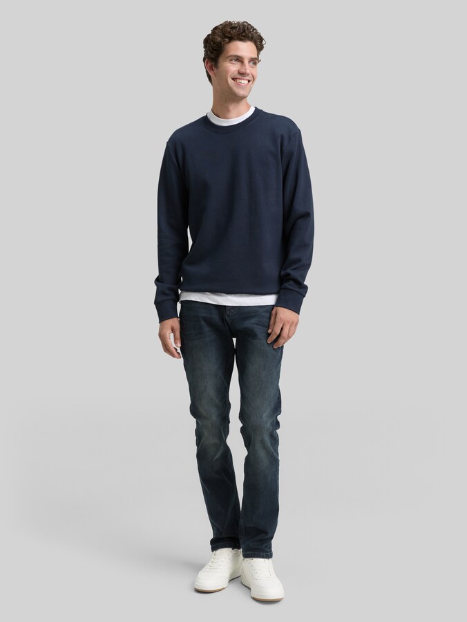 TTJOSH Regular Slim Jeans von Men, blue black denim