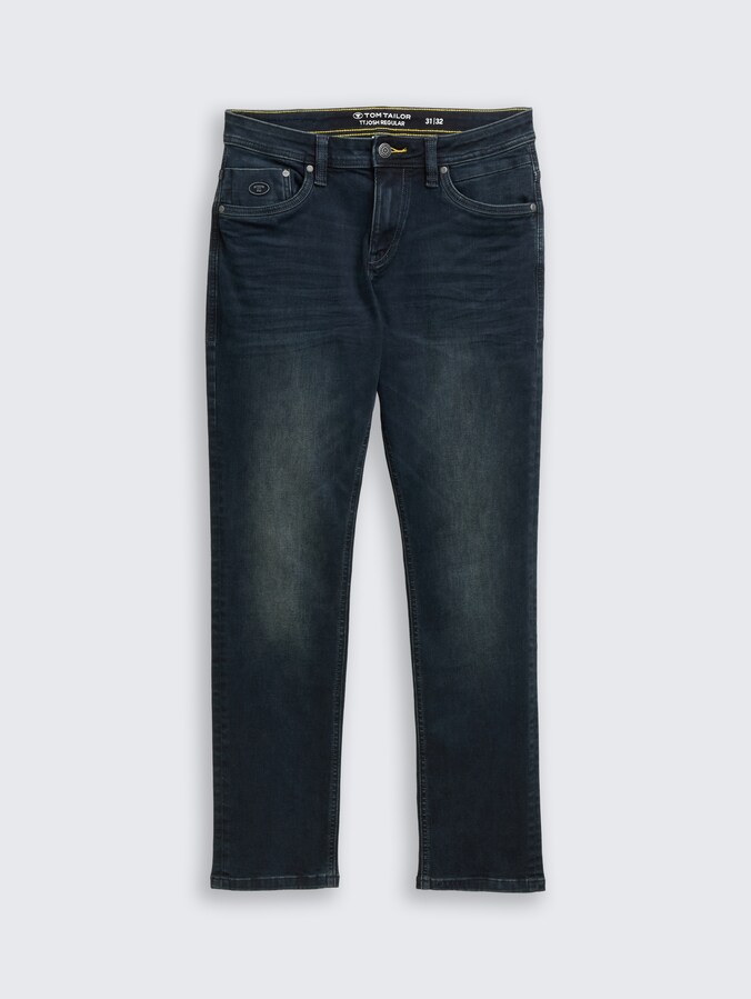Jean TTJOSH Regular Slim par Men, blue black denim