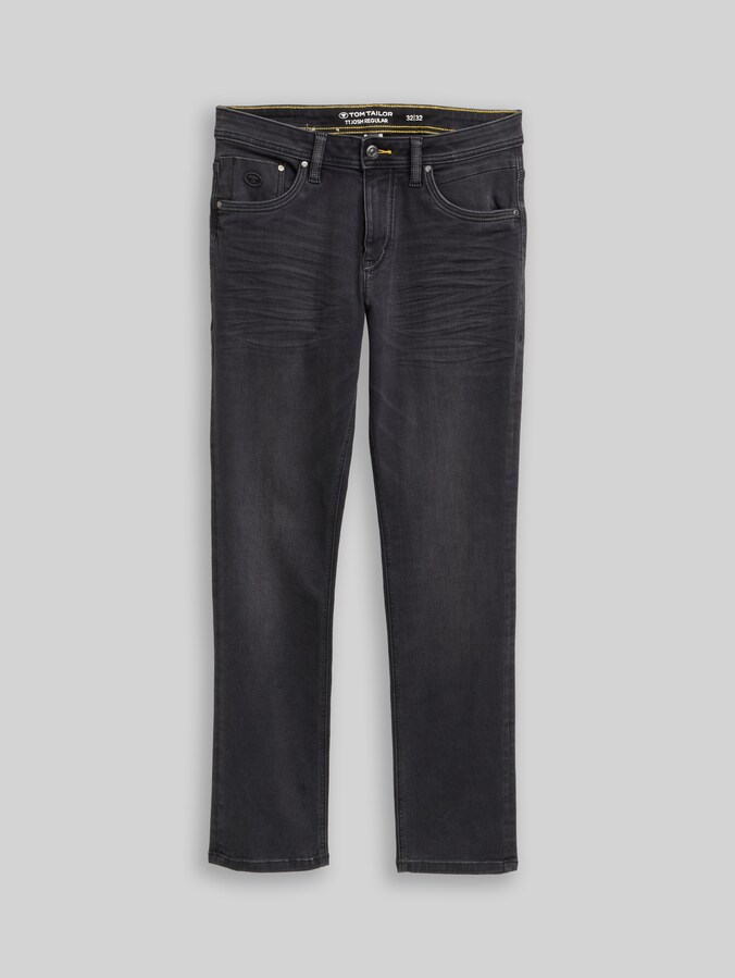 TTJOSH REGULAR SLIM Jeans von Men, used dark stone black denim