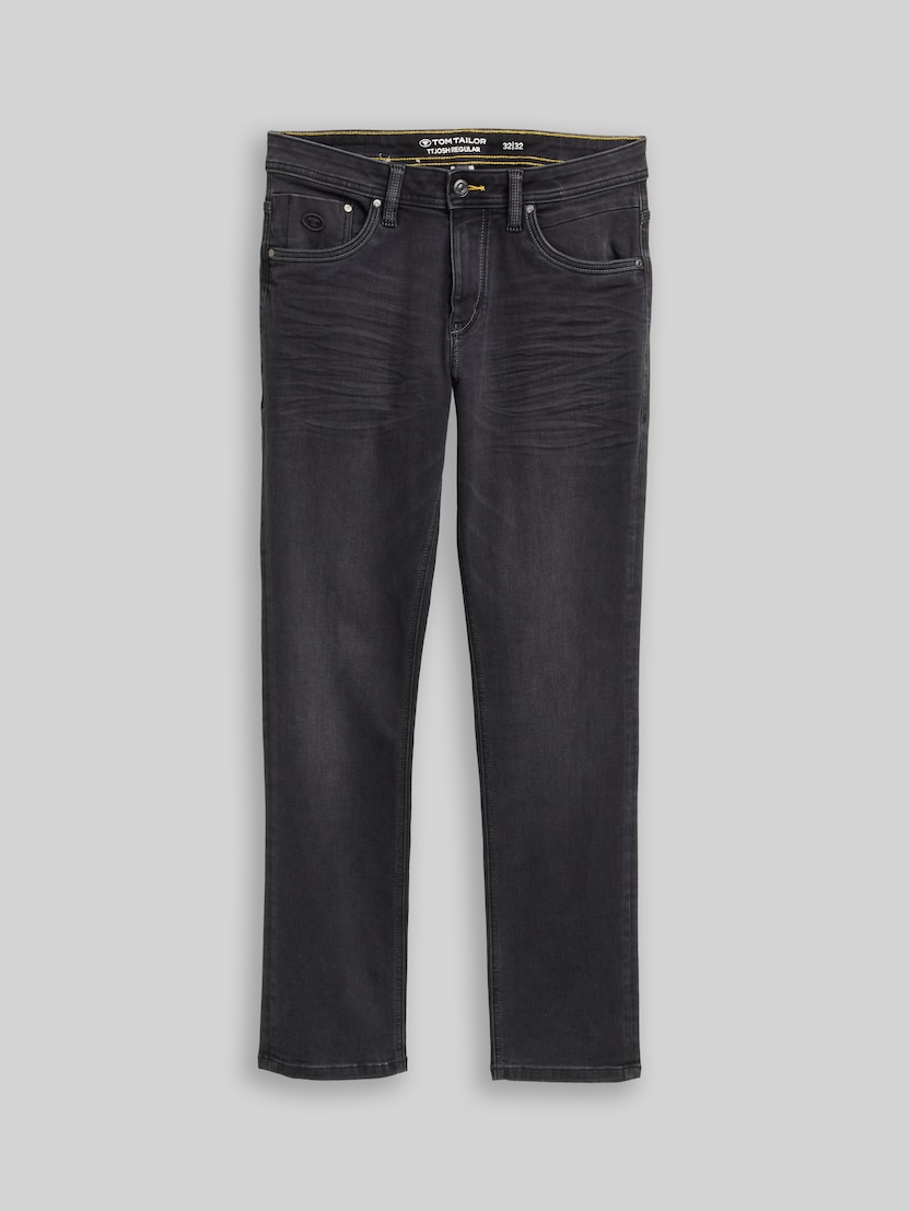 TTJOSH REGULAR SLIM Jeans von Men, used dark stone black denim