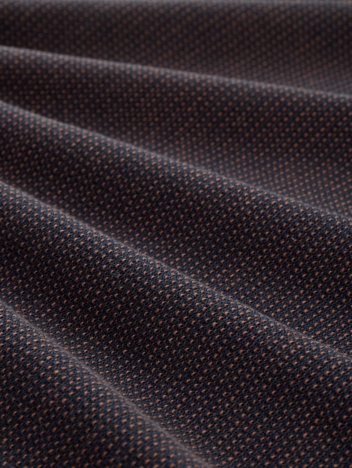 Strickpullover aus Baumwolle - navy mid brown dot stripe - Material-Ansicht