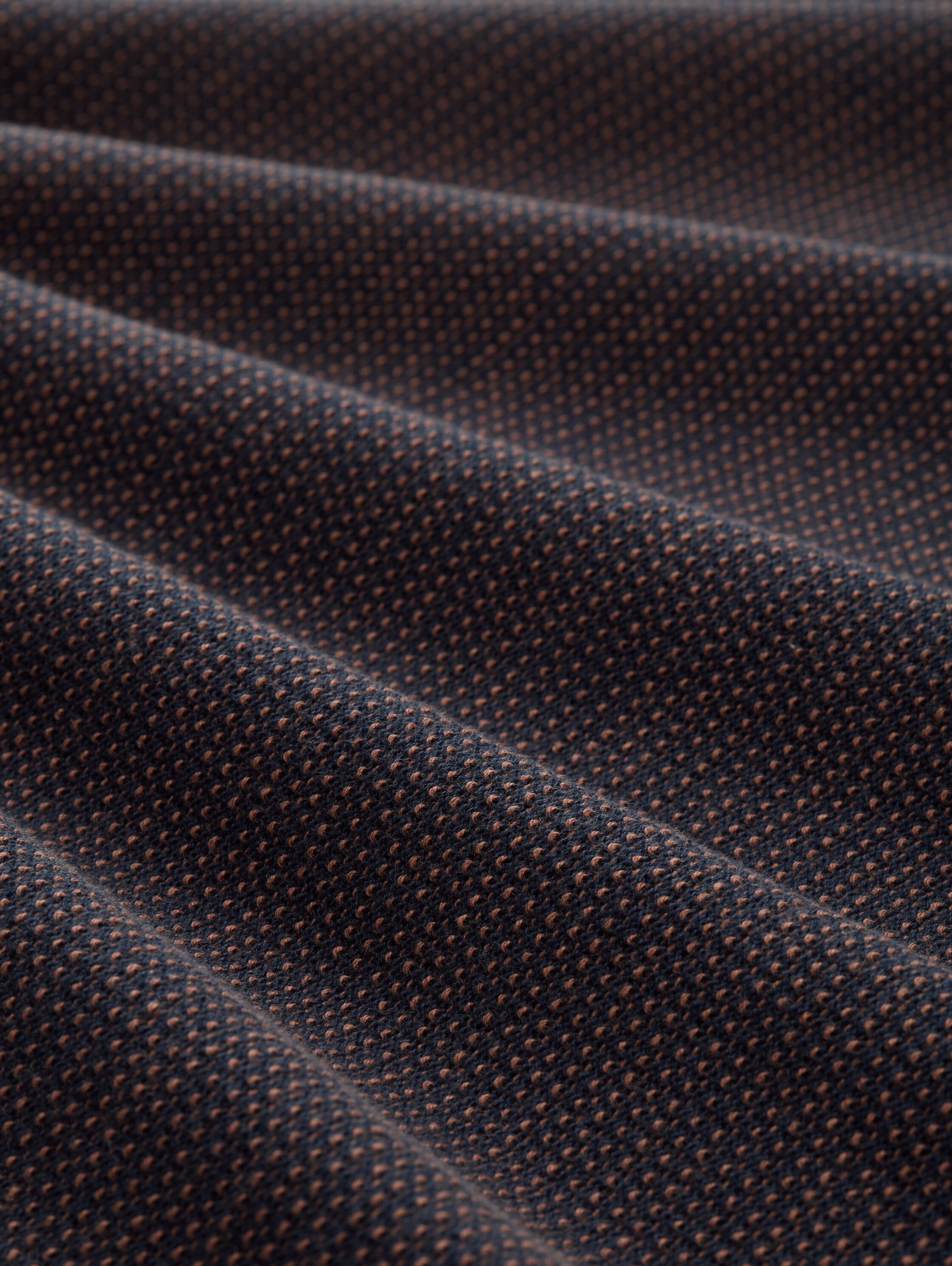 Cotton knitted jumper - navy_mid_brown_dot_stripe - 