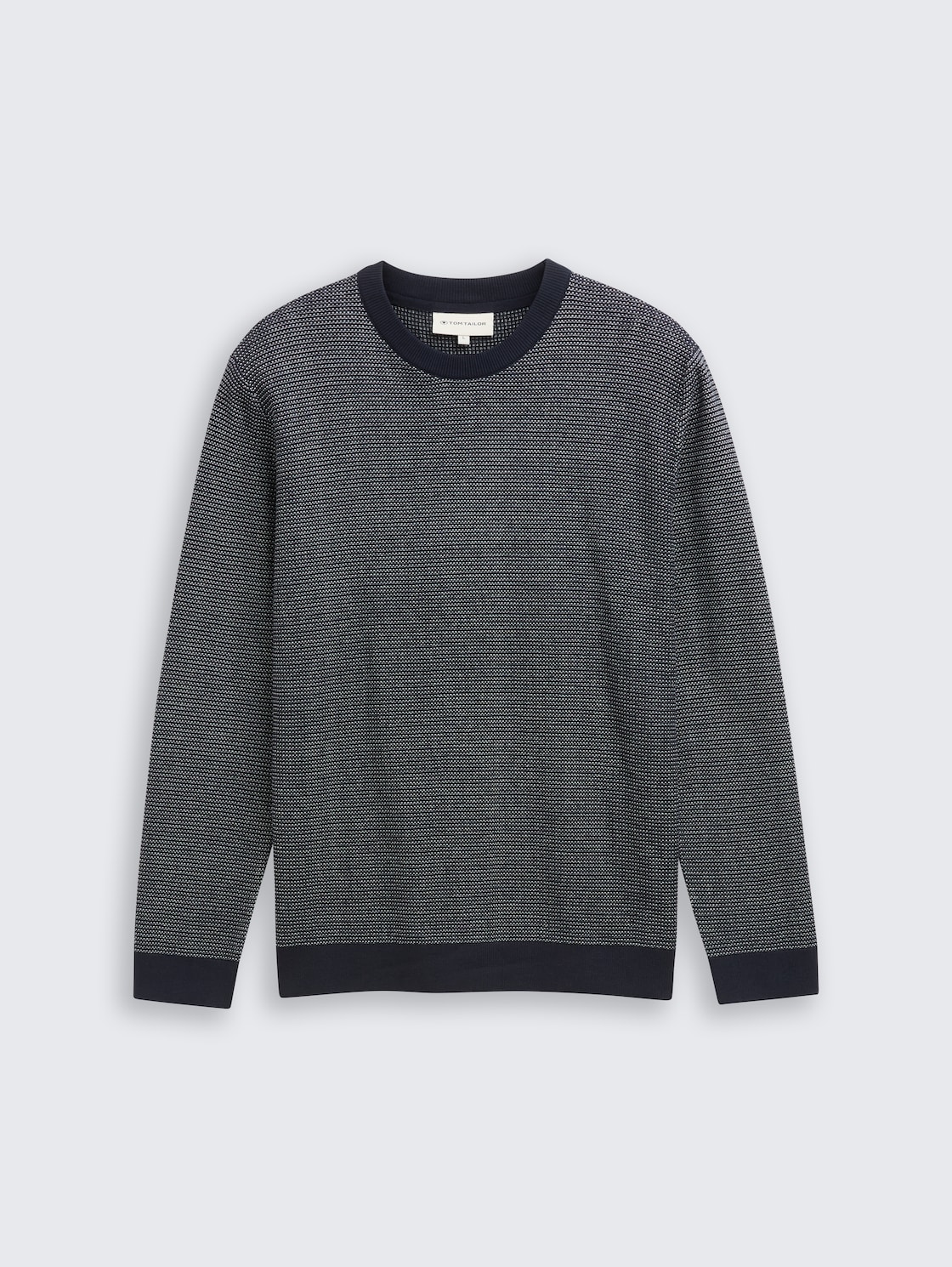 Strickpullover aus Baumwolle - navy offwhite dot stripe