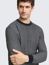 Pull en maille avec structure - navy offwhite dot stripe - Vue détaillée du modèle