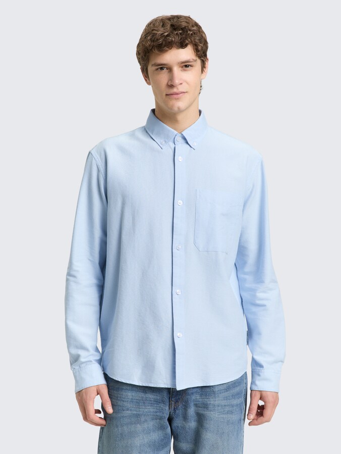 Relaxed fit overhemd van katoen door Denim Male, light blue small stripe