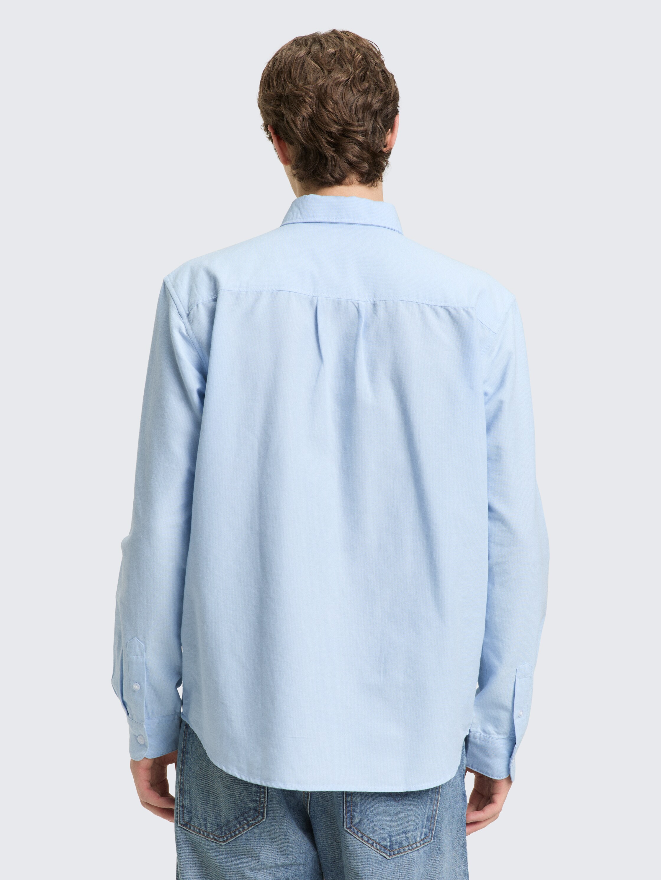 Chemise ample en coton - light blue small stripe - Découpe Vue arrière du modèle