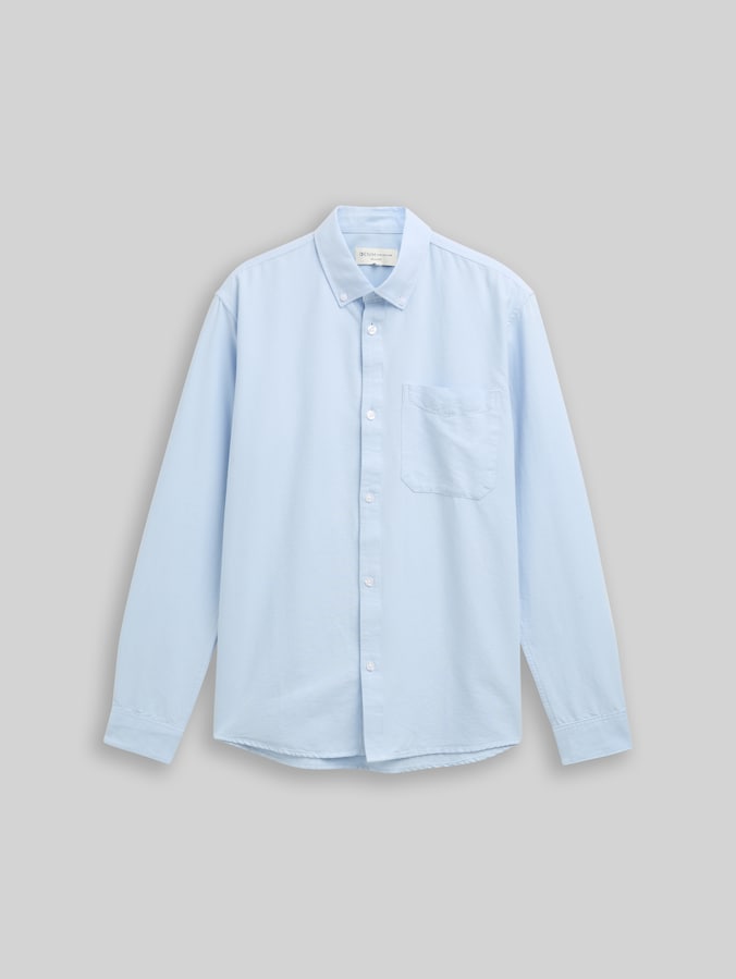 Relaxed Fit Hemd aus Baumwolle von Denim Male, light blue small stripe