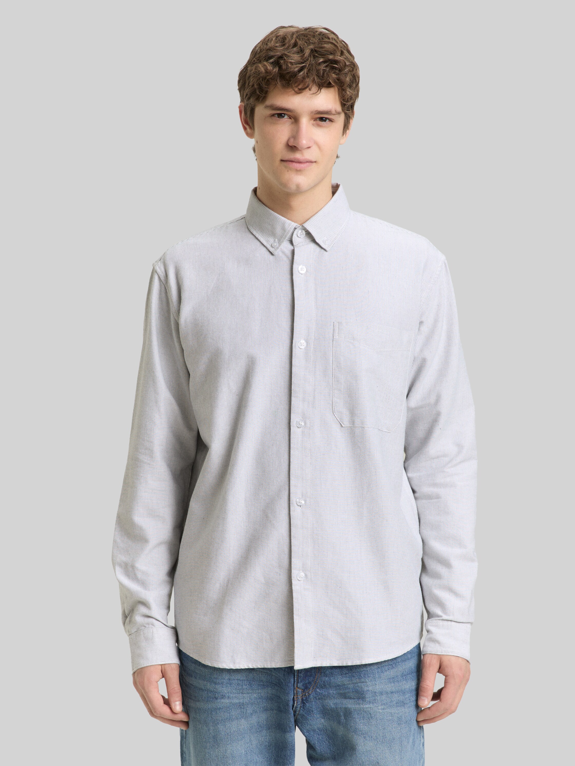 TOM TAILOR Camicia Uomo Maniche Lunghe - Casual Chic Sostenibile