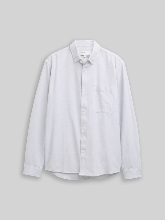Relaxed Fit Hemd aus Baumwolle von Denim Male, white small stripe