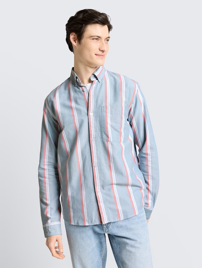 Relaxed fit overhemd van katoen door Denim Male, citadel blue stripe