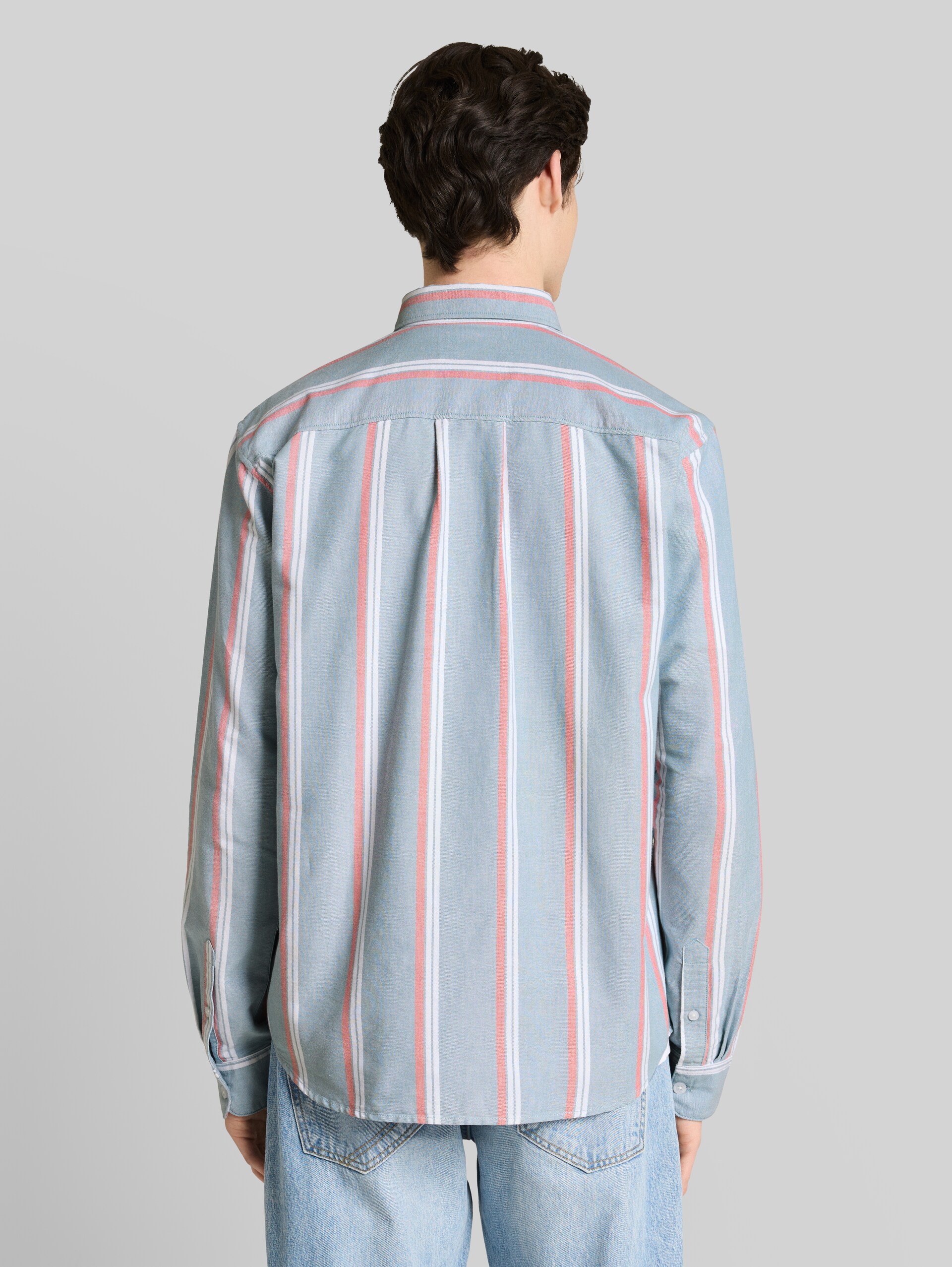 Chemise en coton coupe décontractée - citadel blue stripe - Découpe Vue arrière du modèle