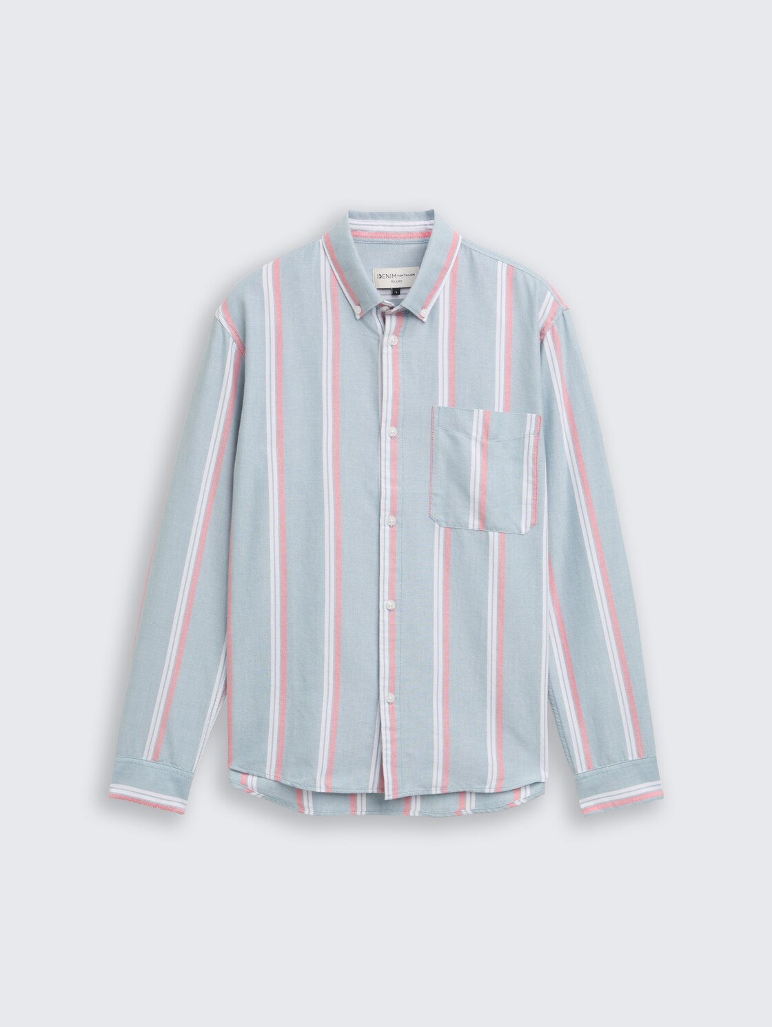 Relaxed Fit Hemd aus Baumwolle - citadel blue stripe - Vorder-Produkt-Ansicht