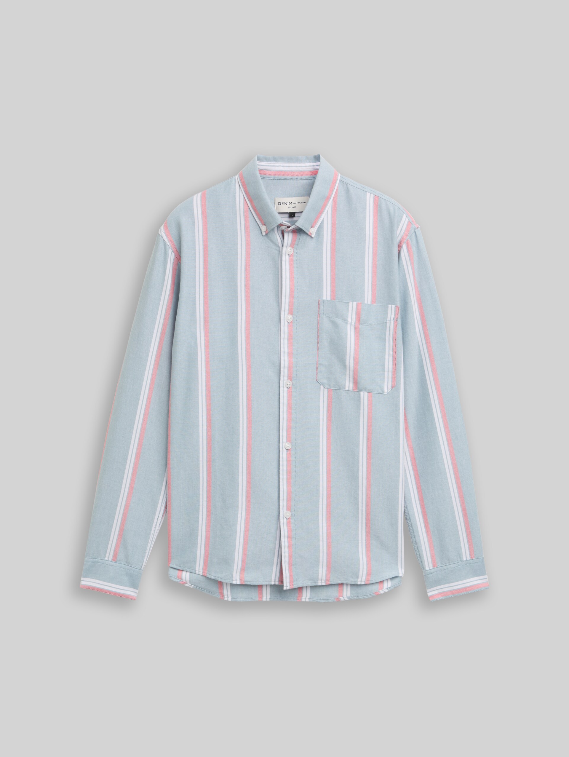Chemise en coton coupe décontractée - citadel blue stripe - Vue de face du produit