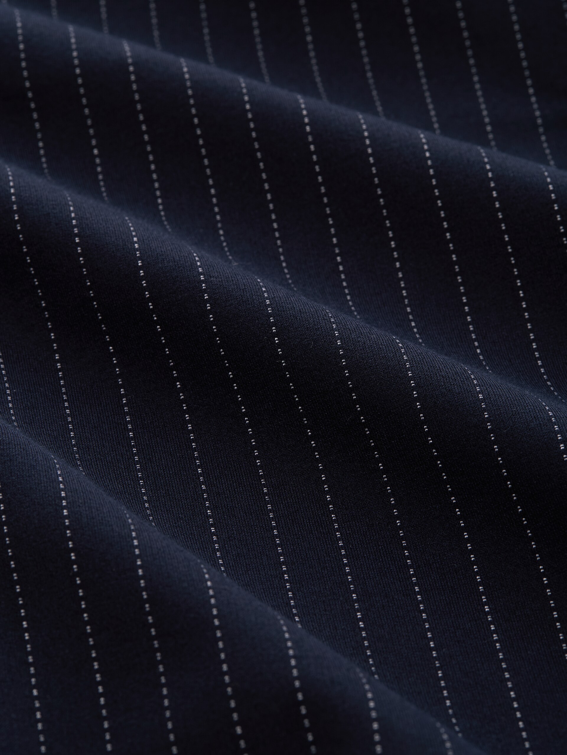 Loose fit trousers with pinstripes - navy white pinstripe - Material view