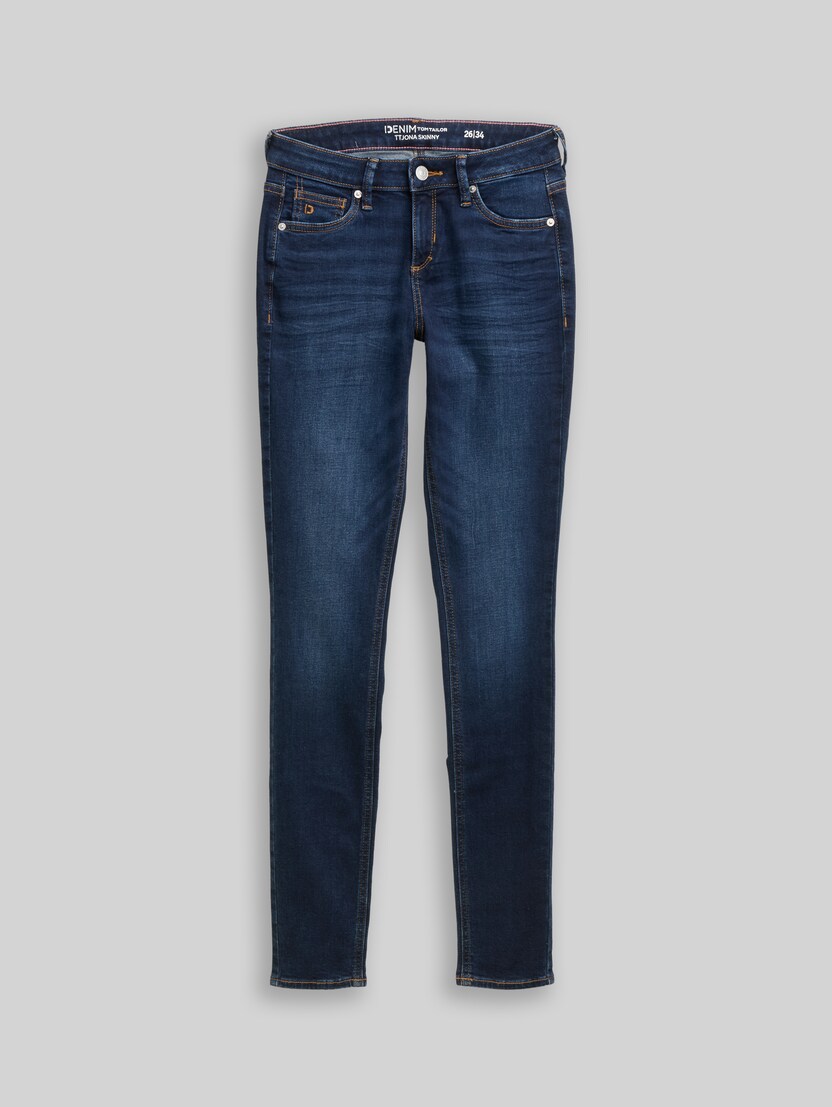 TTJONA SKINNY-jeans door Denim Female, Used Dark Stone Blue Denim