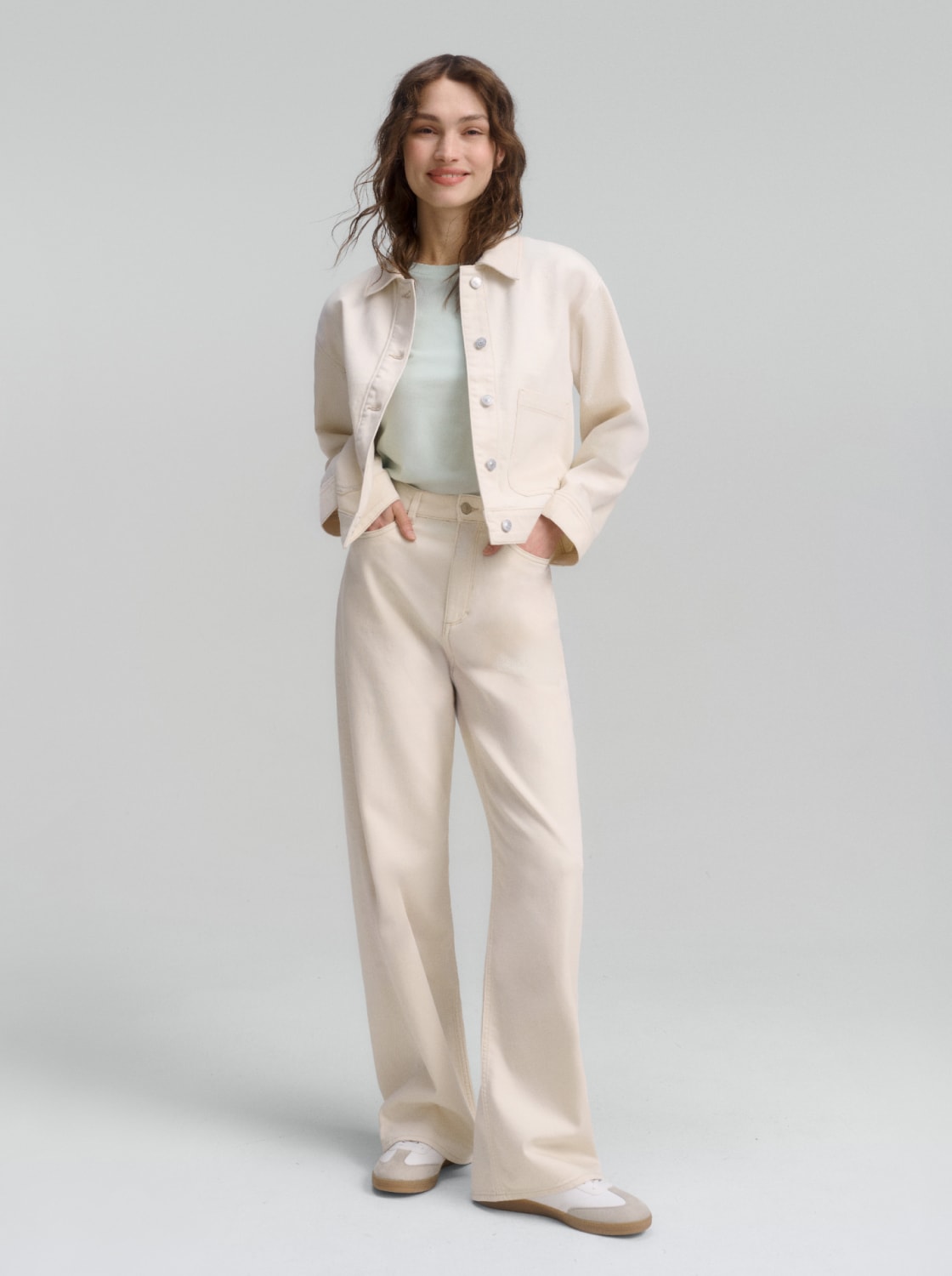 TTLINOU WIDE High Waist Jeans von Denim Female, raw offwhite denim