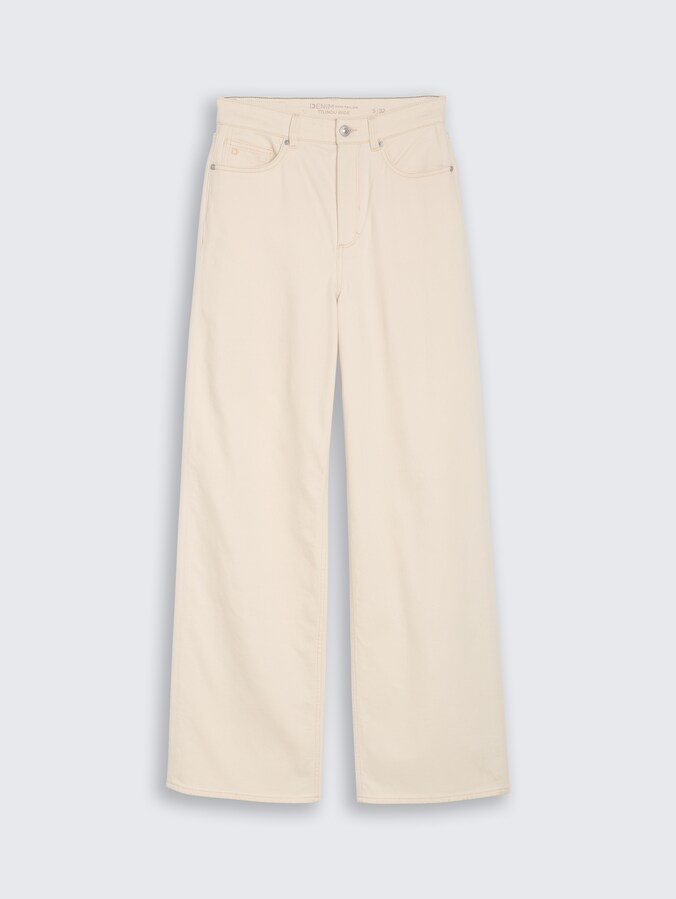 TTLINOU WIDE High Waist Jeans von Denim Female, raw offwhite denim
