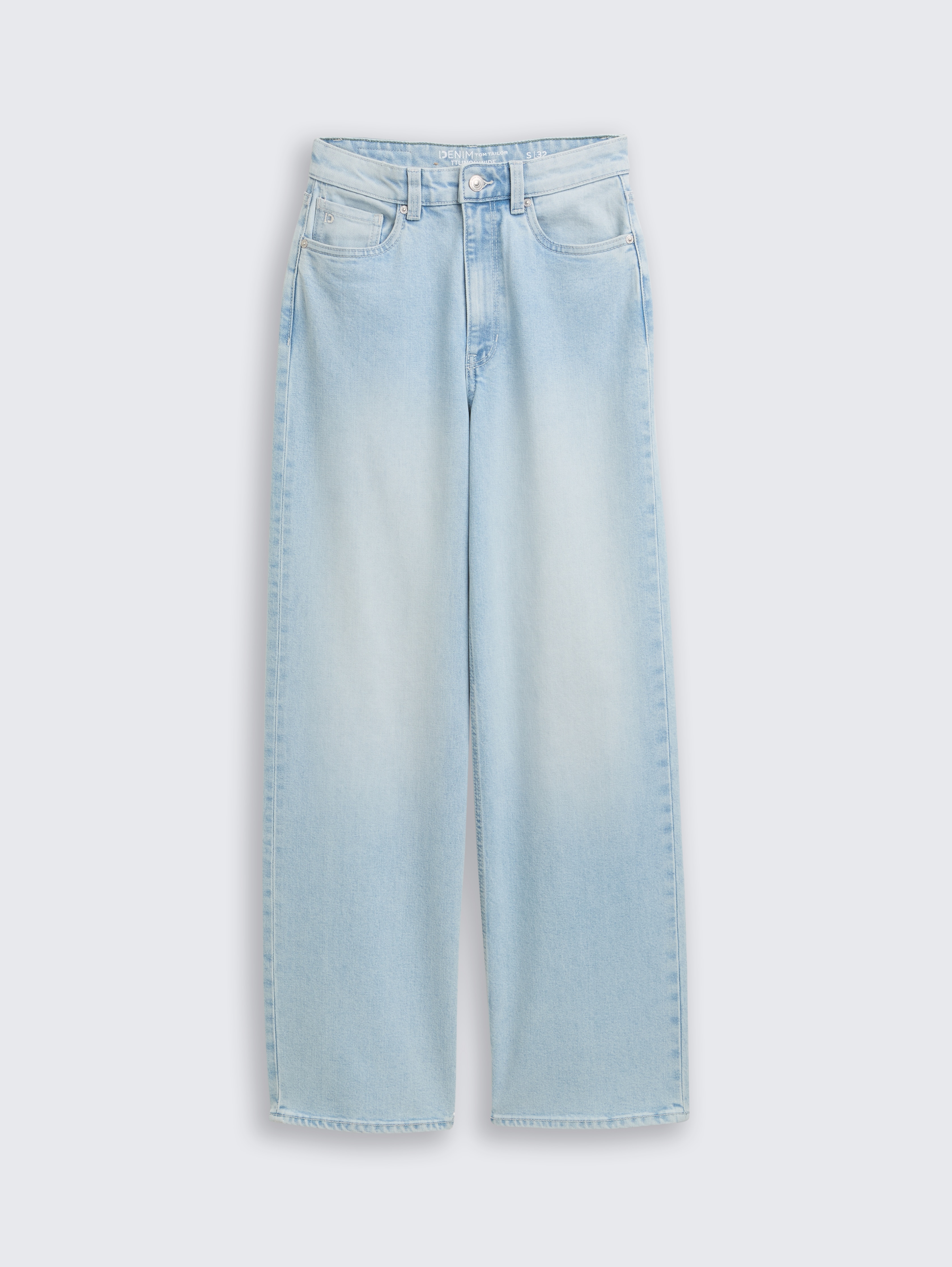 TTLINOU WIDE High Waist Jeans von Denim Female, Clean Bleached Blue Denim