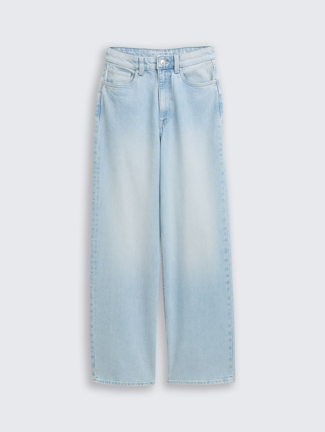 TTLINOU WIDE High Waist Jeans - Clean Bleached Blue Denim - Vorder-Produkt-Ansicht