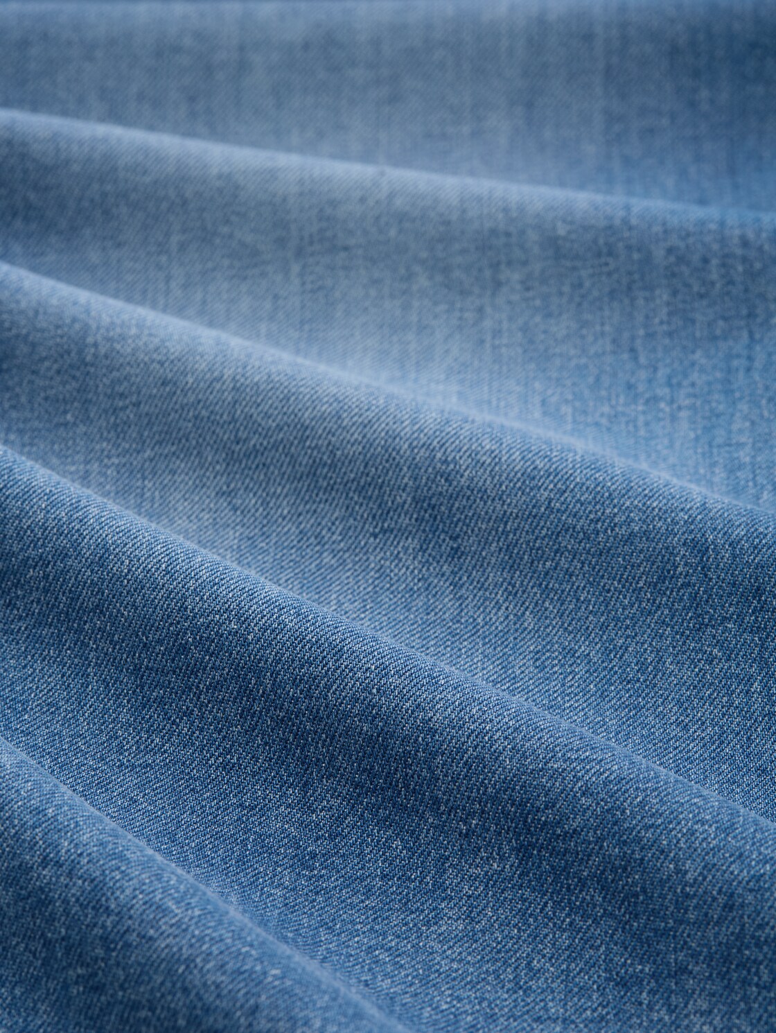 TTLINOU WIDE High Waist Jeans - Used Mid Stone Blue Denim - Material-Ansicht