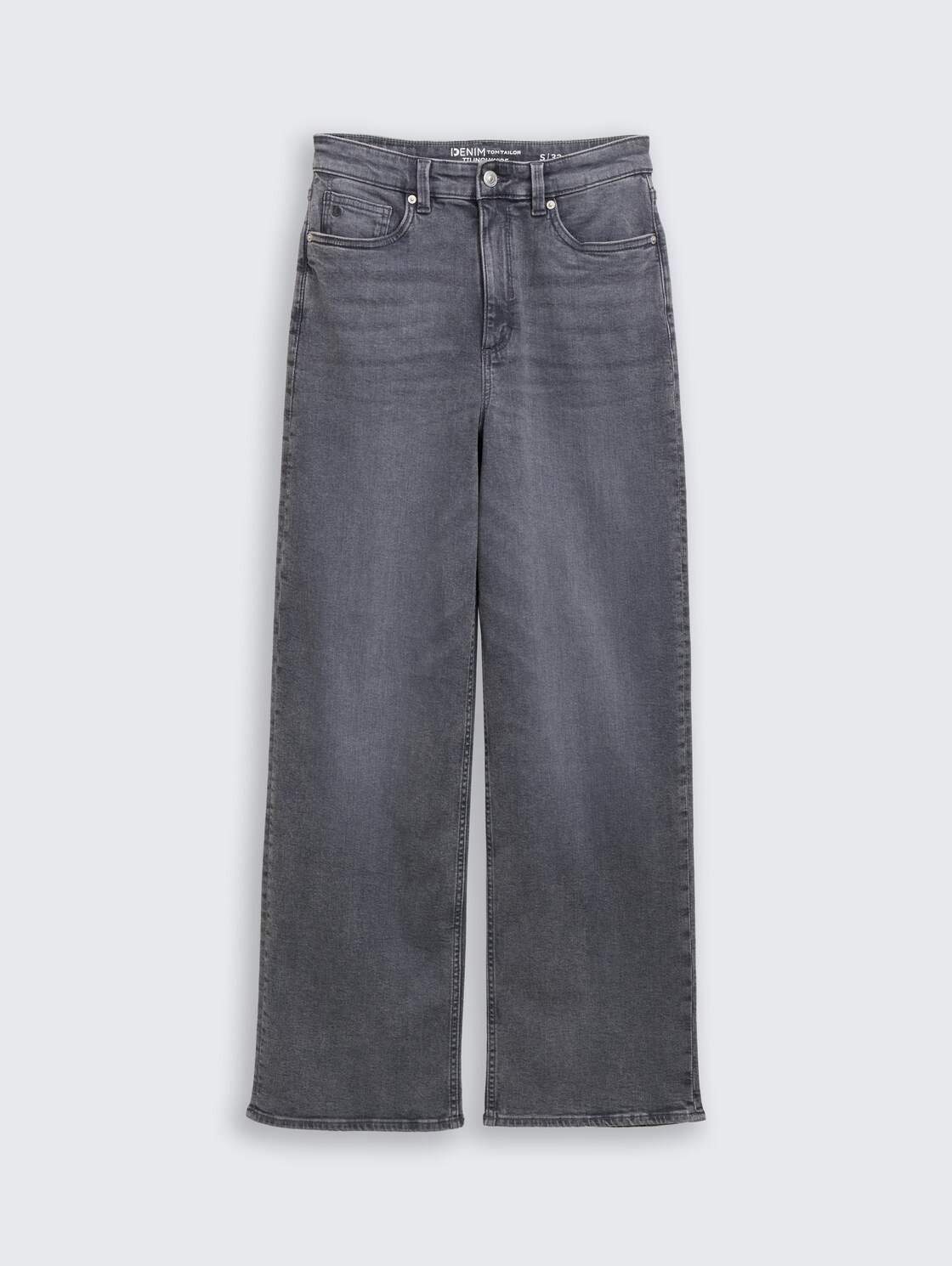 TTLINOU WIDE High Waist Jeans - used mid stone grey denim - Vorder-Produkt-Ansicht