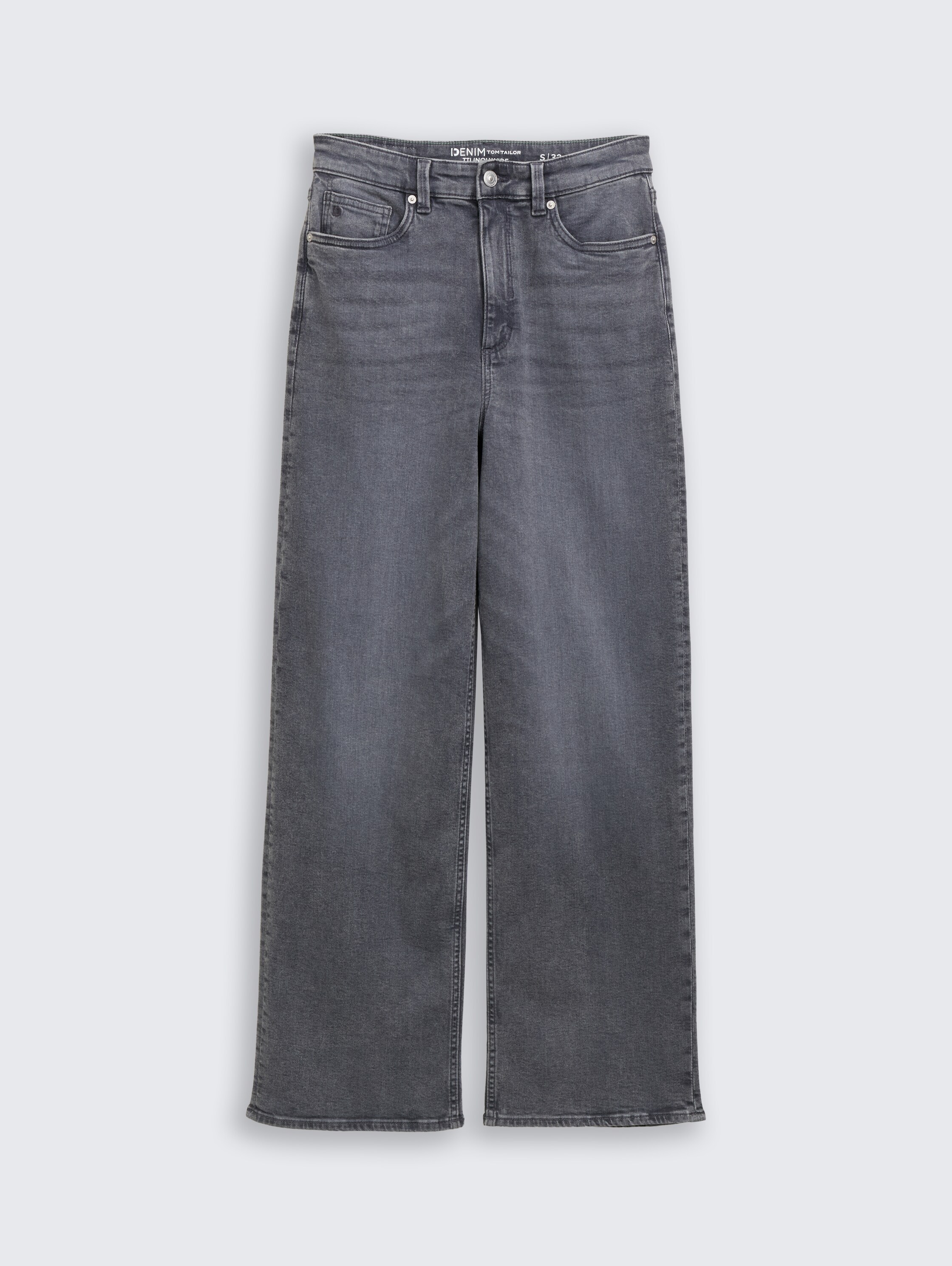 TTLINOU WIDE jeans met hoge taille - used mid stone grey denim - Product vooraanzicht