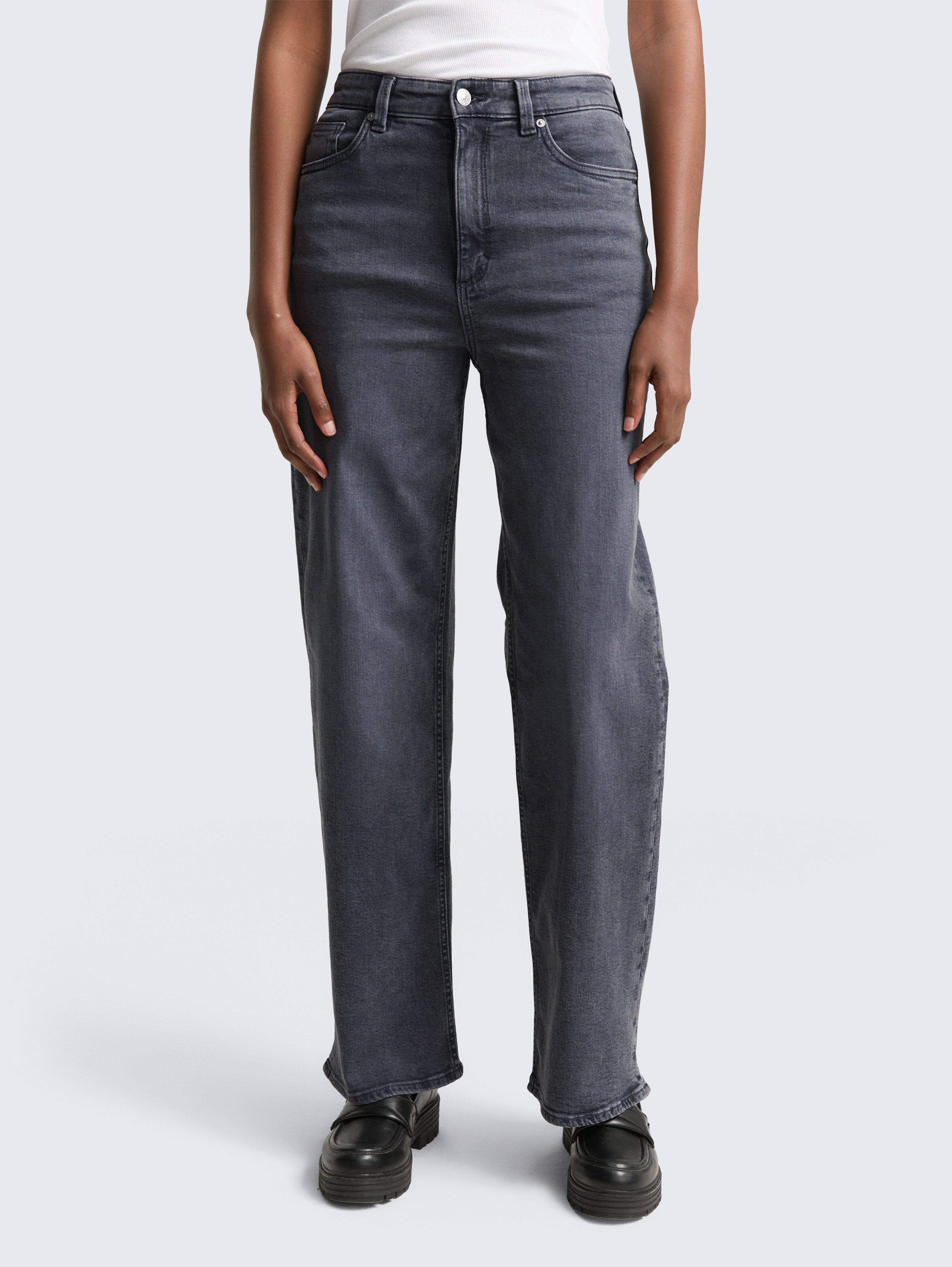 TTLINOU WIDE High Waist Jeans von Denim Female, used mid stone grey denim