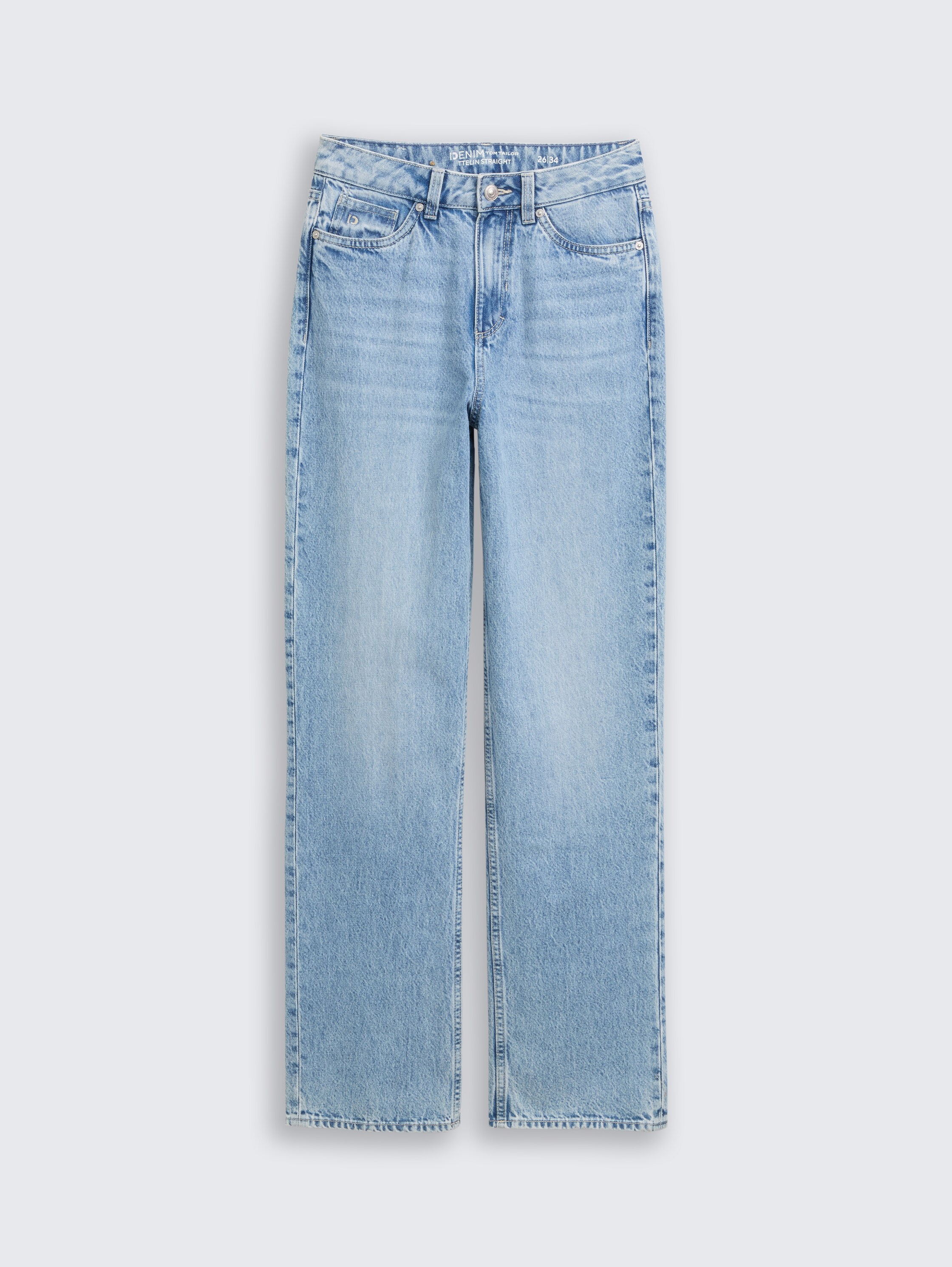 TTELIN Rechte Jeans - used_mid_stone_blue_denim - 