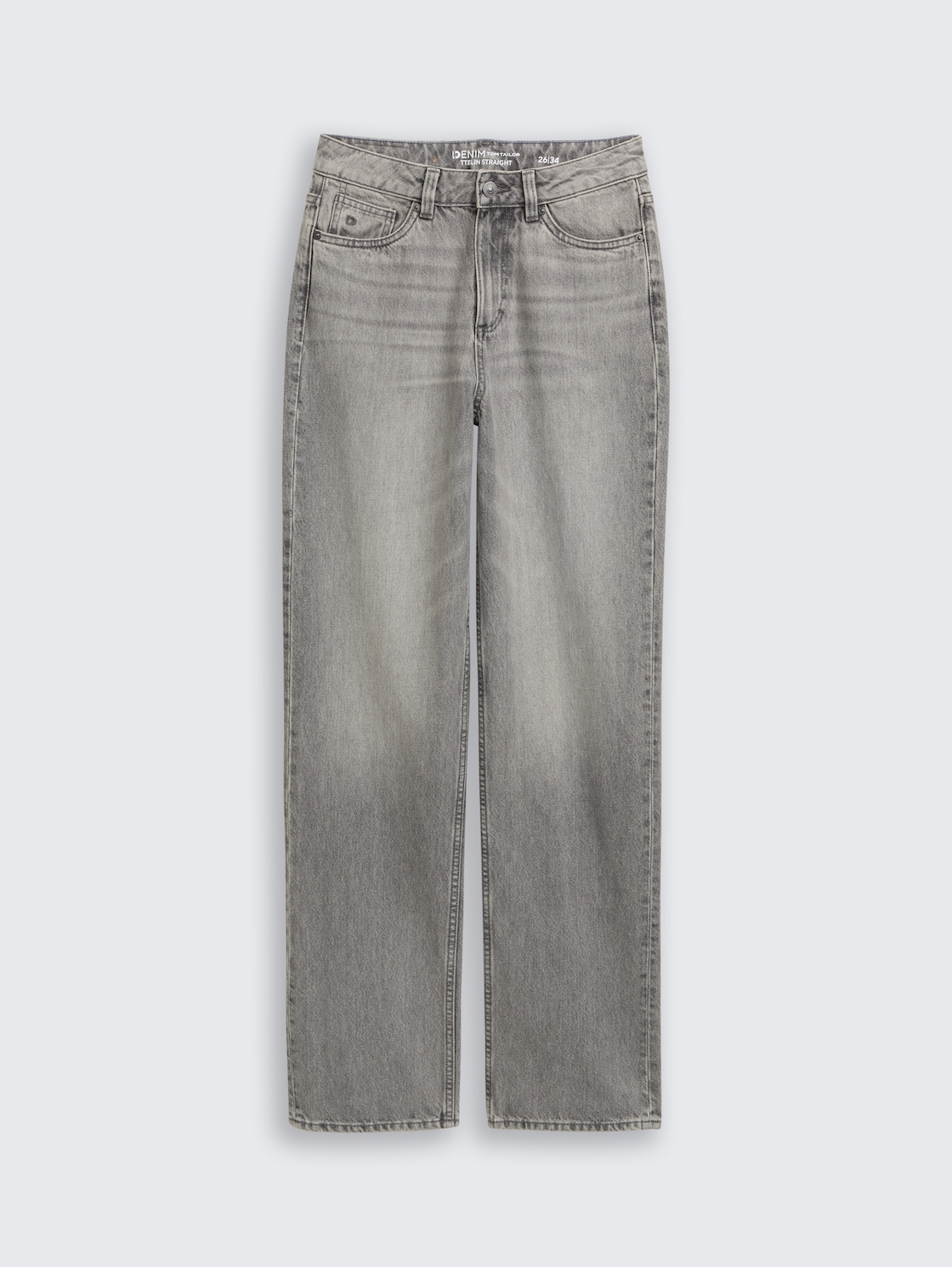 TTELIN STRAIGHT Jeans - used mid stone grey denim - Vorder-Produkt-Ansicht