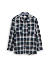 Ausgewählt, Plus Size - Comfort Fit Flanell-Hemd mit Karomuster von Tom Tailor, blau