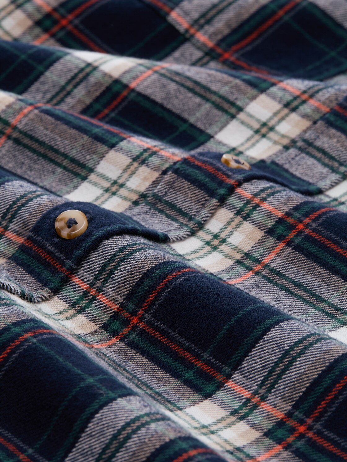 Plus Size - Comfort Fit Flanell-Hemd mit Karomuster - navy multicolor check - Material-Ansicht