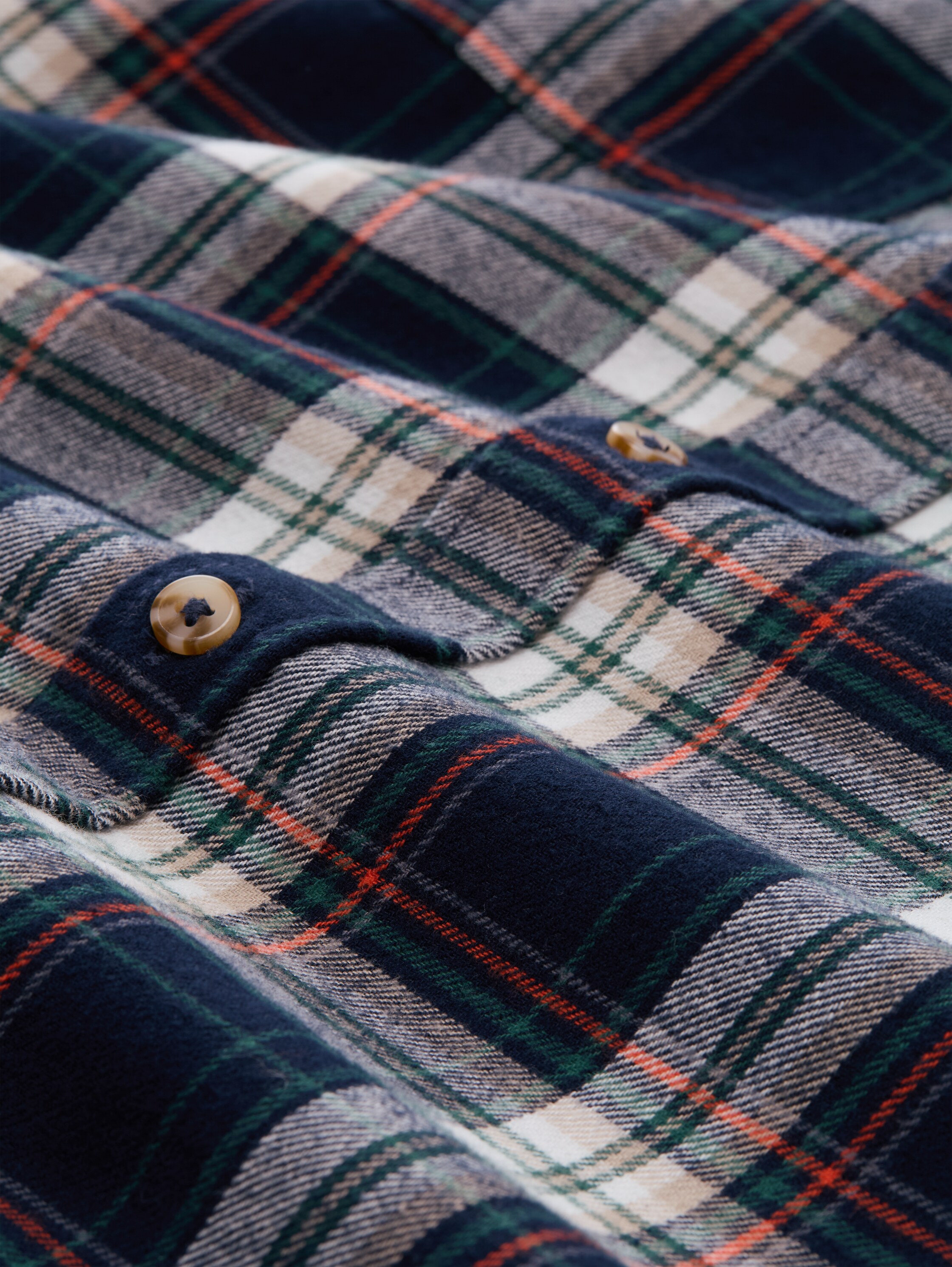 Plus Size - Comfort Fit Flanell-Hemd mit Karomuster - navy multicolor check - Material-Ansicht