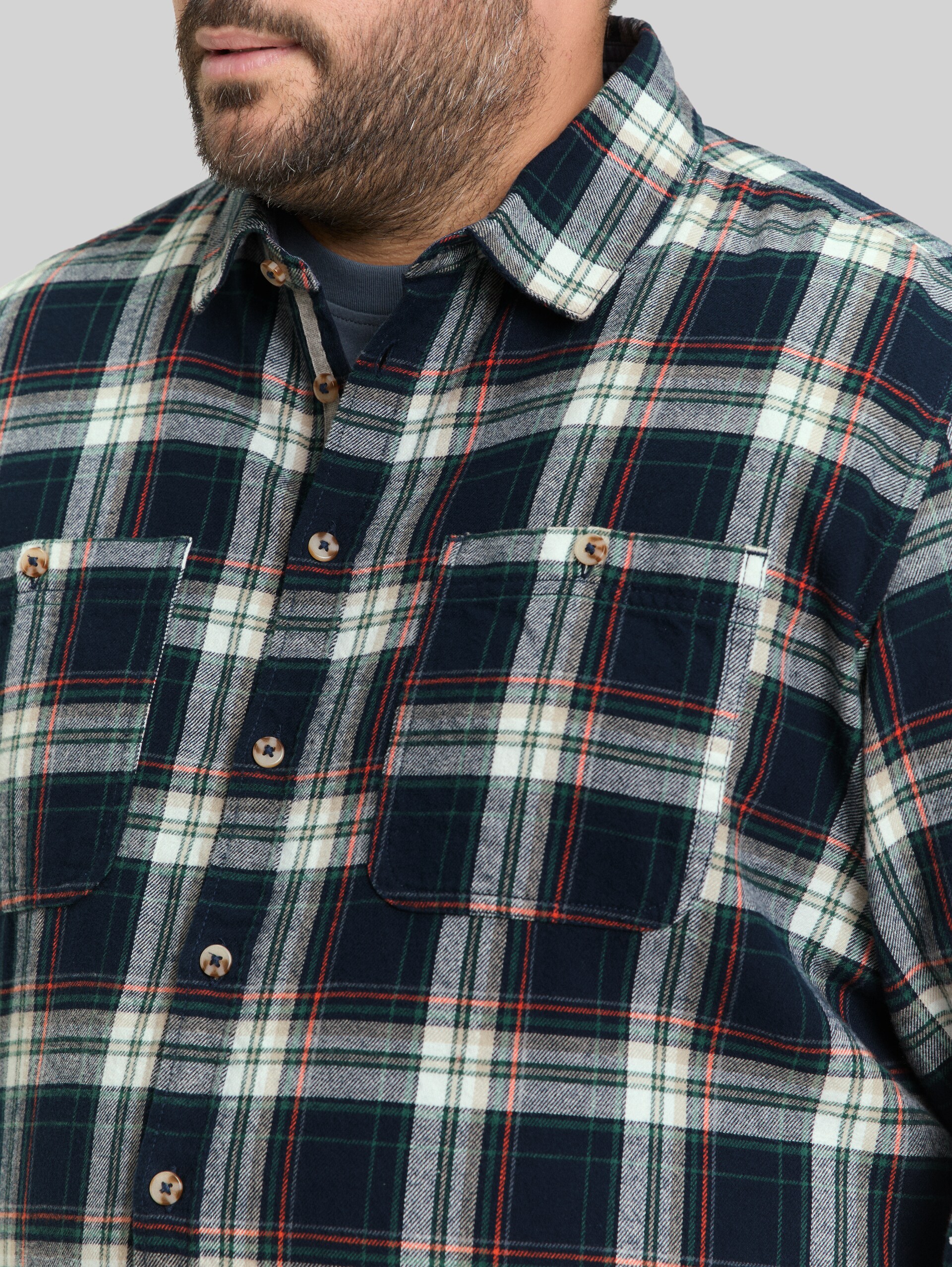 Plus Size - Chemise en flanelle à carreaux, coupe confortable - navy multicolor check - Vue détaillée du modèle