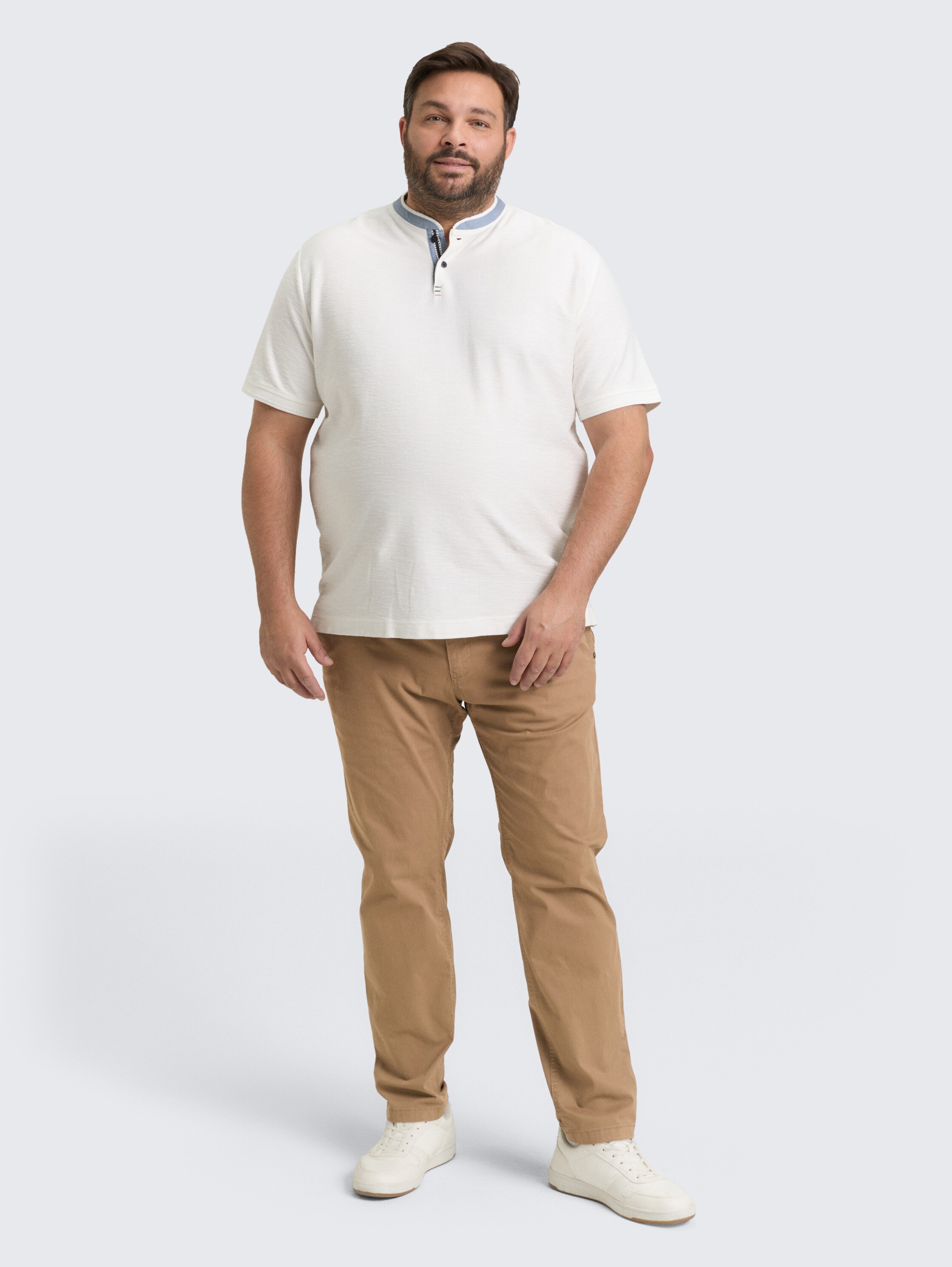 Plus Size - Tapered chino broek - caribou_beige - 