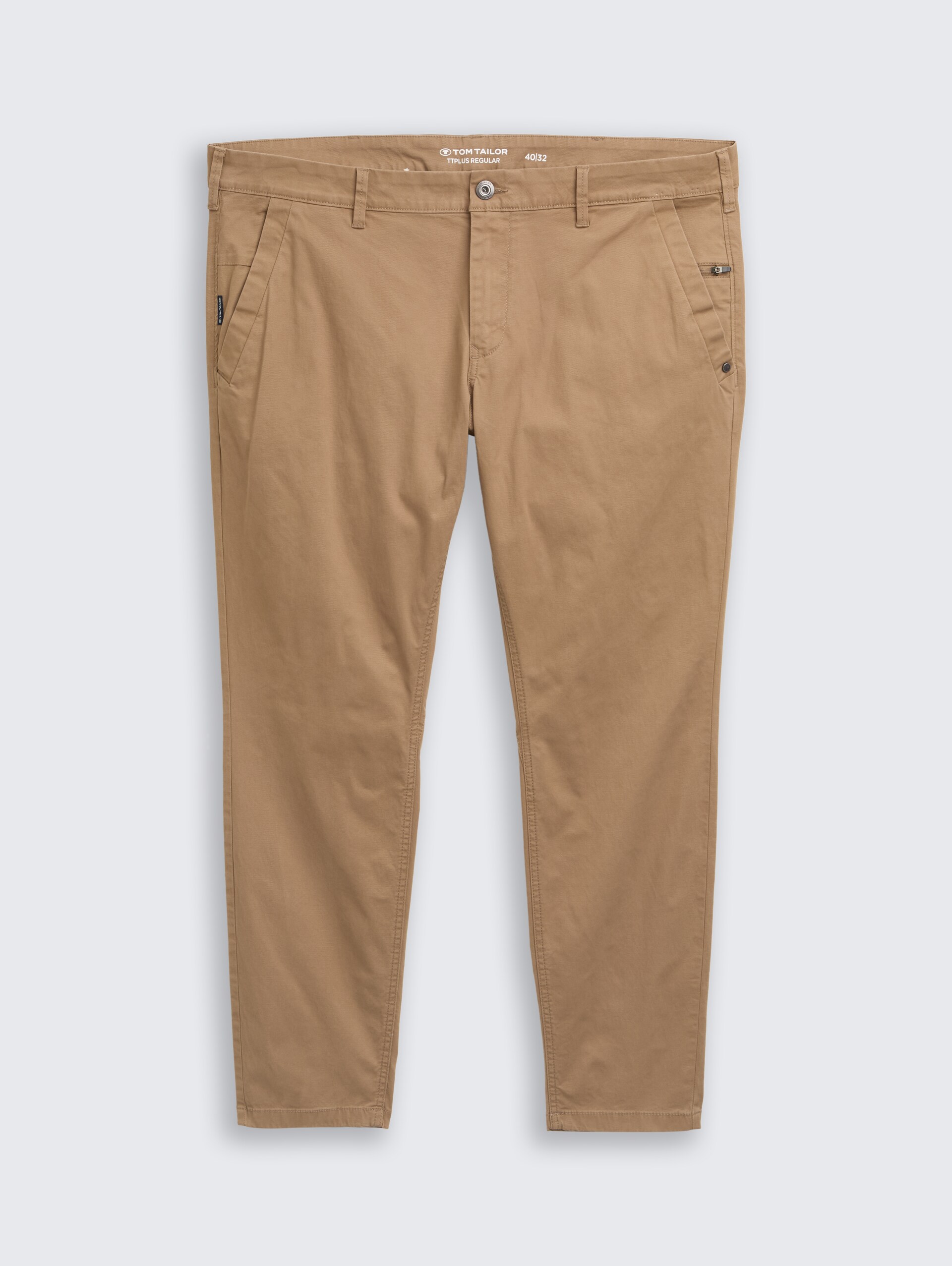 Plus Size - Tapered Chino Hose - Caribou Beige - Vorder-Produkt-Ansicht