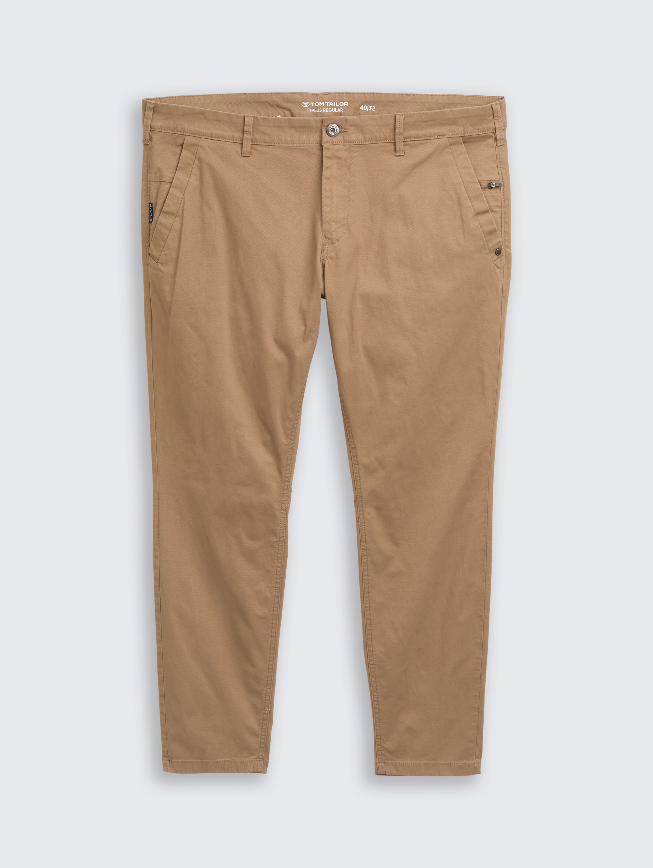 Plus Size - Tapered chino broek - caribou_beige - 