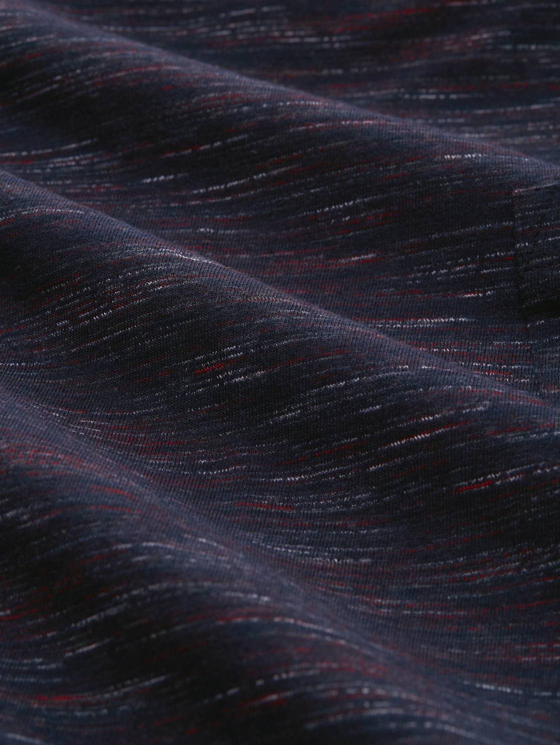 Plus Size - T-shirt in melange look with breast pocket - navy red multi inject - Material view