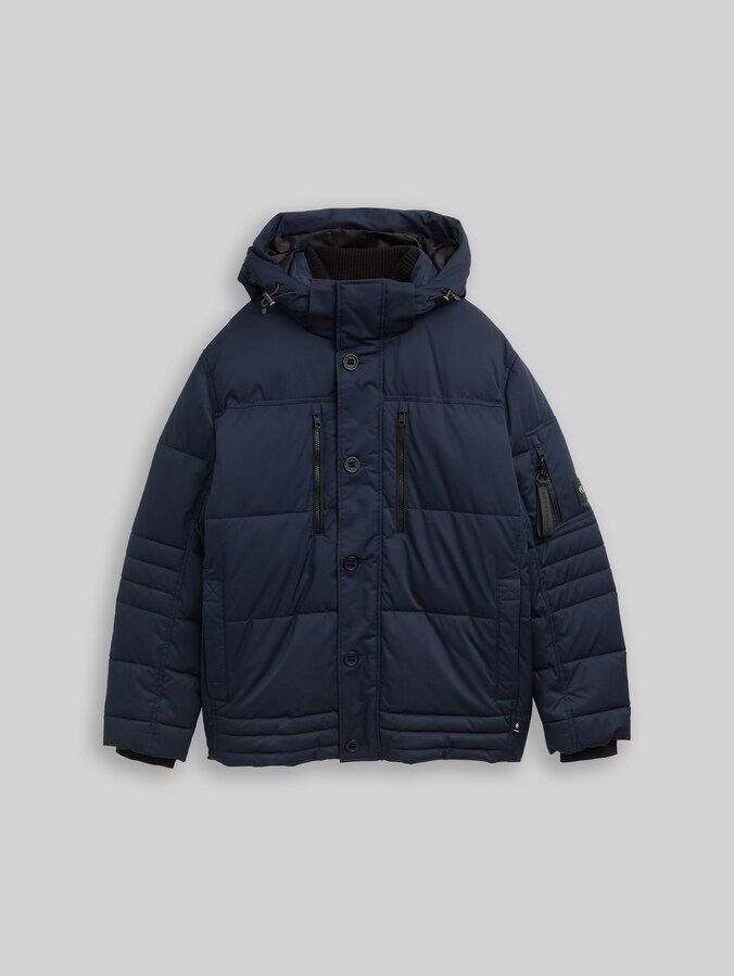 Plus Size - Pufferjacke mit abnehmbarer Kapuze von Men Plus Size, sky captain blue