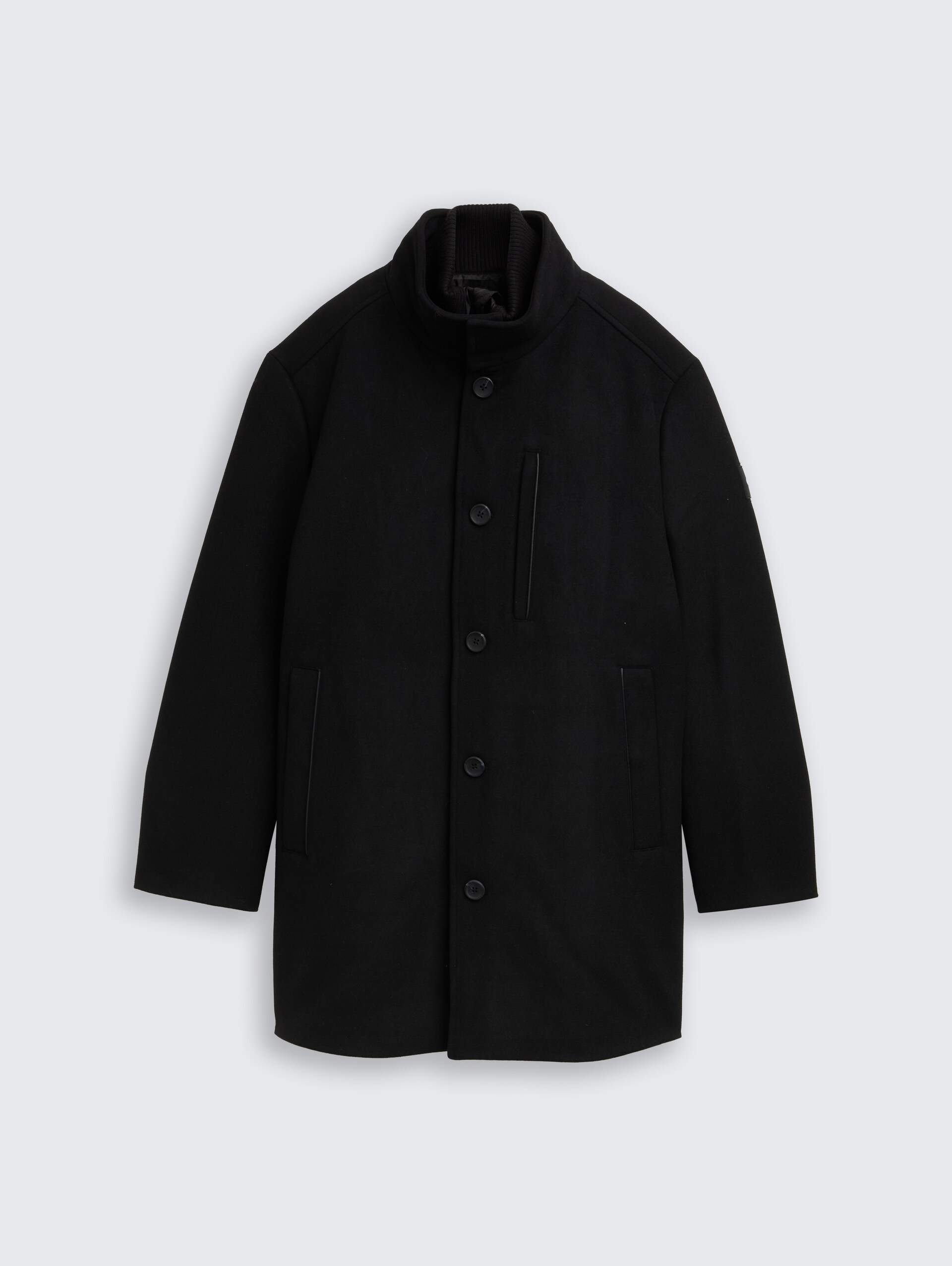 Plus Size - 2-in-1 Wollmantel mit abnehmbarer Innenjacke - Black - Vorder-Produkt-Ansicht