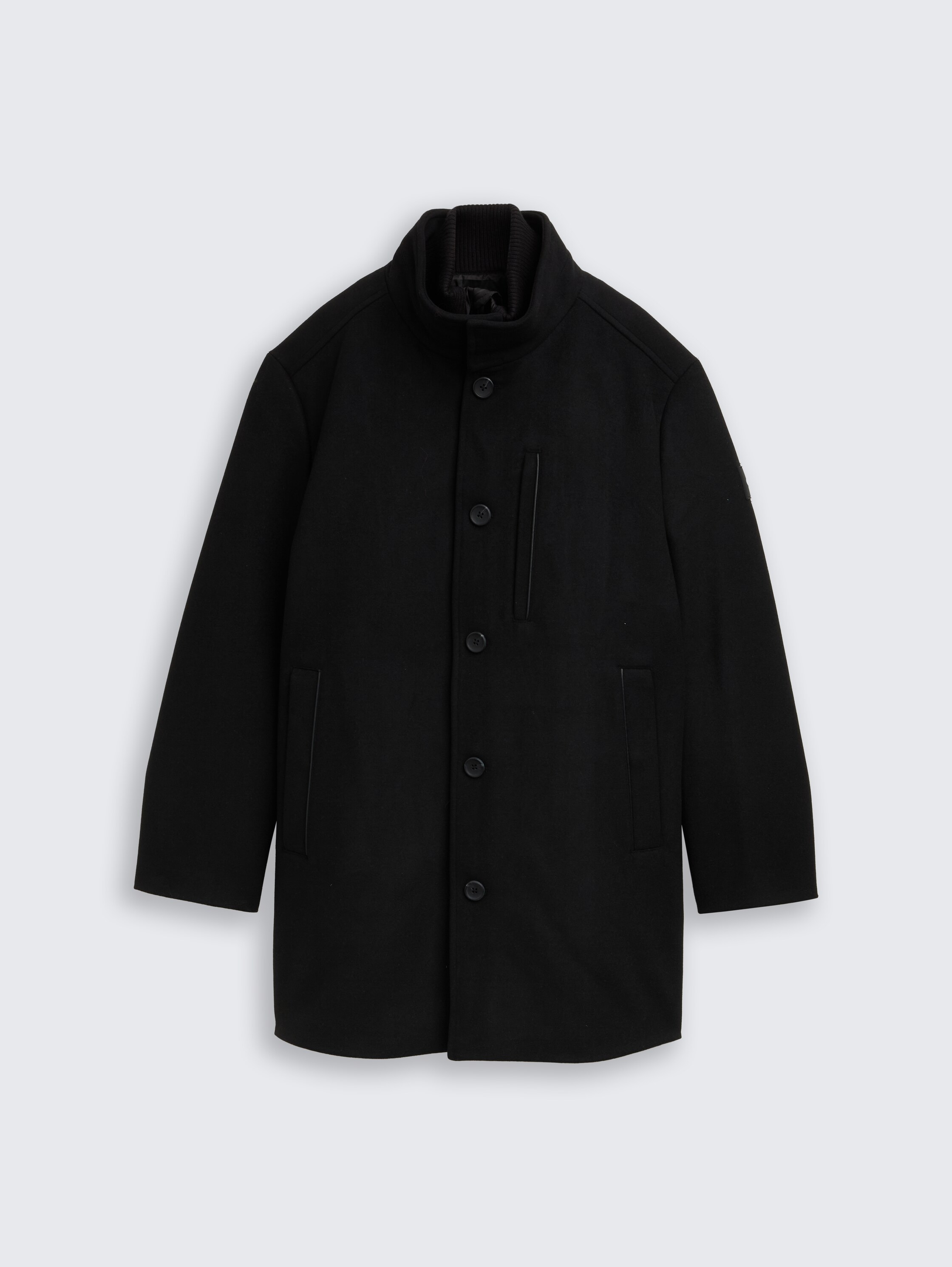 Plus Size - 2-in-1 wollen jas met uitneembare binnenjas - black - 