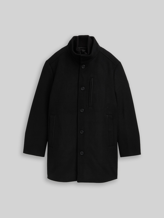 Plus Size - 2-in-1 Wollmantel mit abnehmbarer Innenjacke von Men Plus Size, Black