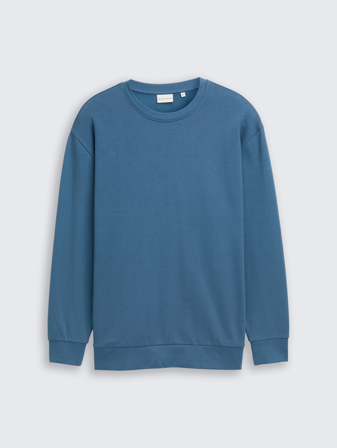 Plus Size - Basic Sweatshirt in Unifarben - real teal blue - Vorder-Produkt-Ansicht
